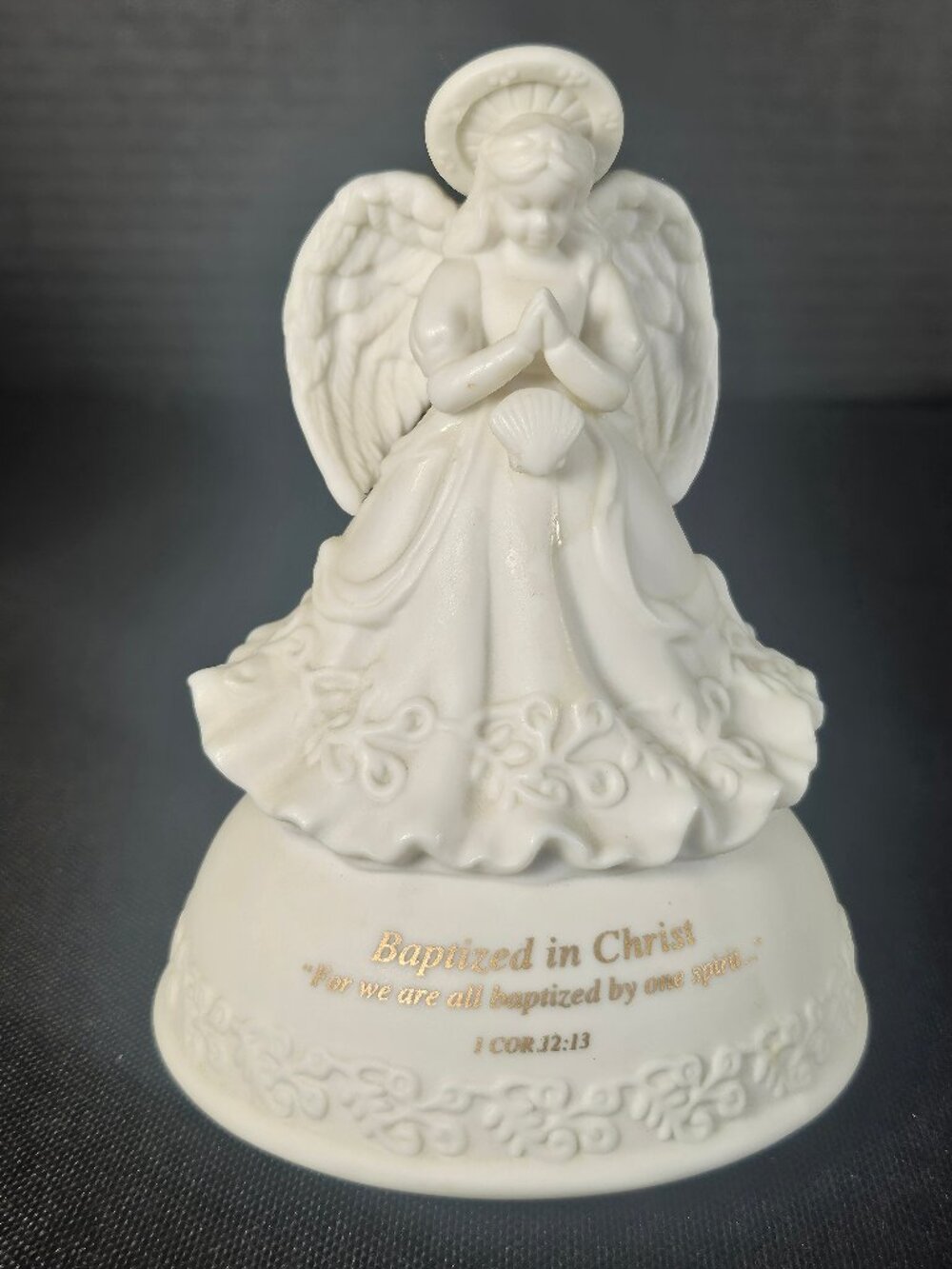 "Baptized In Christ" Porcelain Musical Angel Figurine Heaven's Treasure